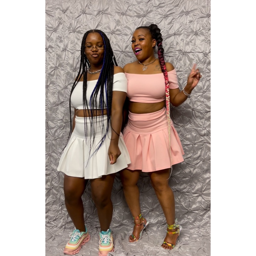 2-Piece Crop Top and Tennis Skirt Set